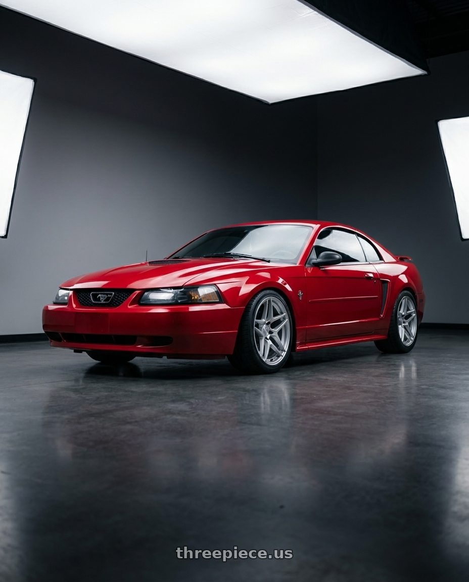 2002 ford mustang with Kansei K15H Astro 5x114.3 18x9.5 22 Hyper Silver wheels