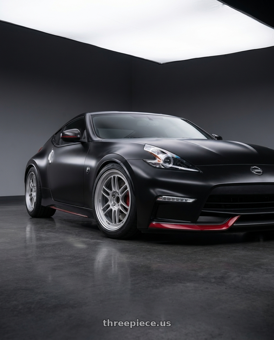 2018 Nissan 370Z with Enkei RPF1 5x114.3 18x9.5+15 Silver wheels