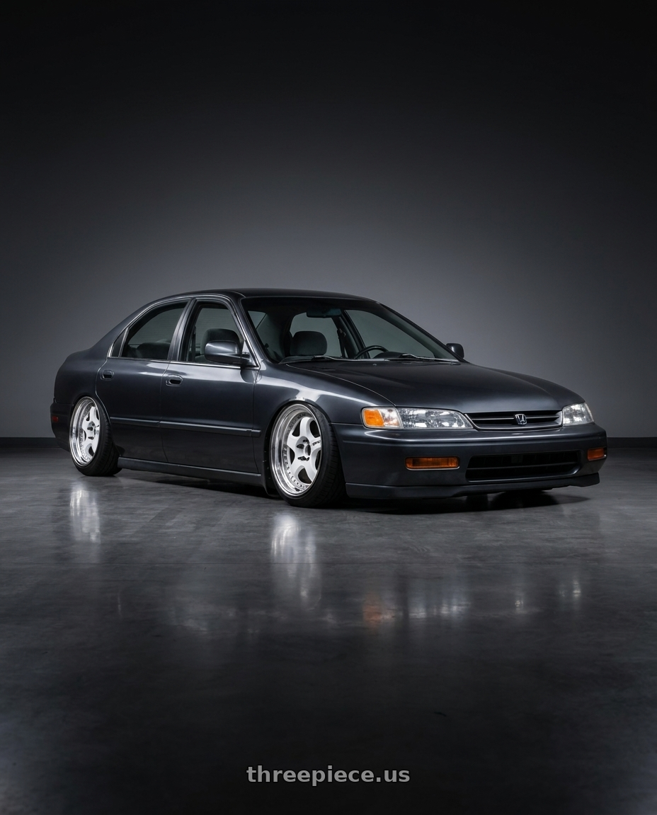 1995 honda accord lx with Work Meister S1 3P 4x114.3 17x8+41 O Disk White wheels