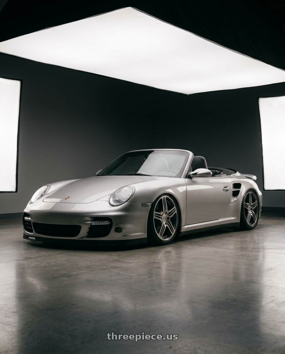 2008 Porsche 911 Turbo Cabriolet with Avant Garde Wheels M510 5X130 19x11 +52 Dolphin Grey wheels