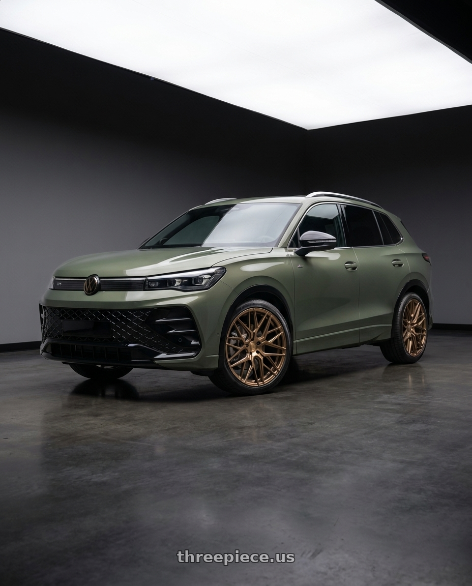 2026 VW Tiguan SEL R-Line with Rohana RFX10 5x112 20x9+25 Brushed Bronze wheels
