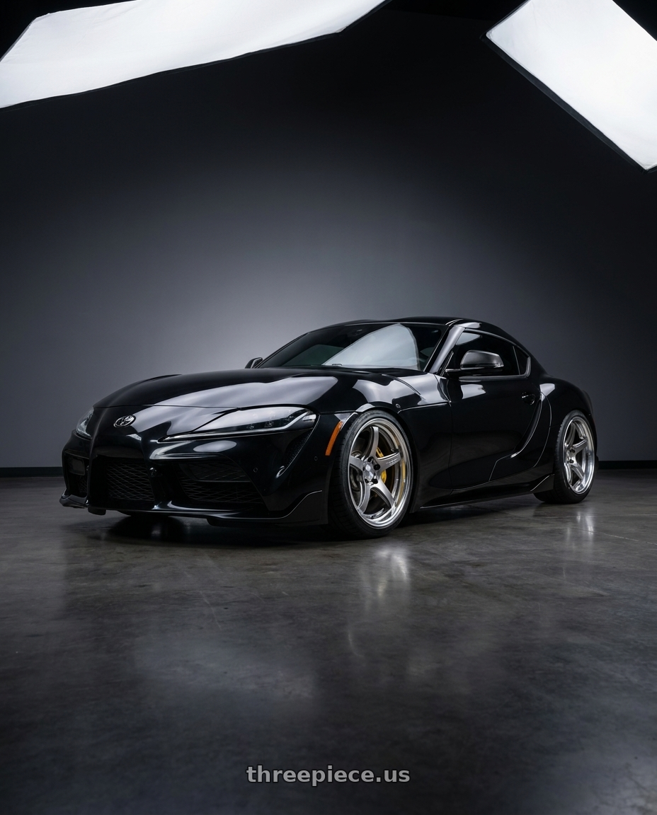 2021 Toyota supra a91 nocturnal with Work T5R 2P 5x112 19x10.5 +38 GT SILVER wheels