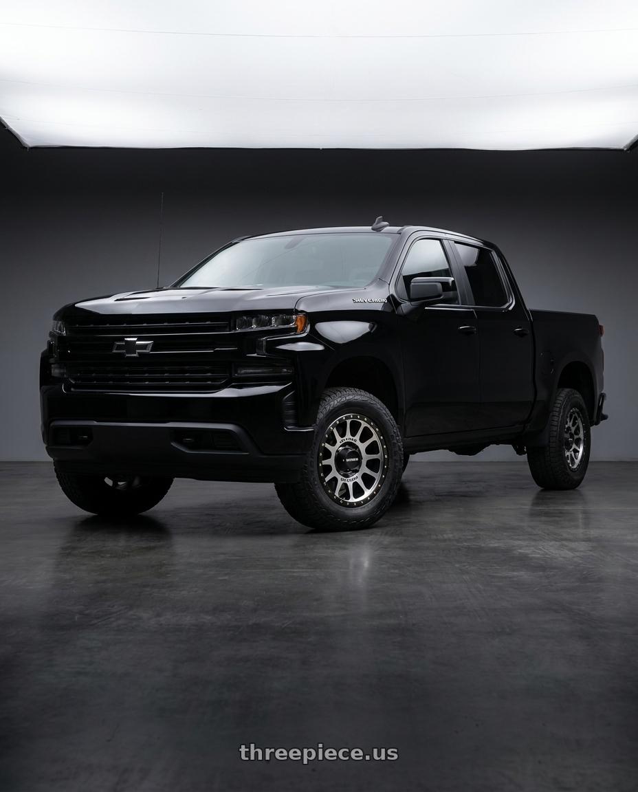 2021 Chevrolet Silverado 1500 LT with Method Race Wheels 305MB NV 6x139.7 17x8.5 +0 MACHINED - MATTE BLACK LIP wheels