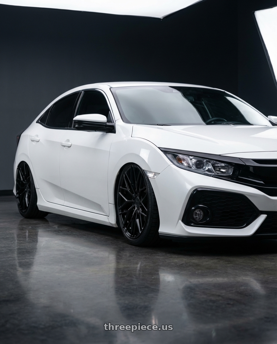 2019 Honda Civic with Avant Garde Wheels M520R 5X114.3 19x8.5 +35 Gloss Black wheels