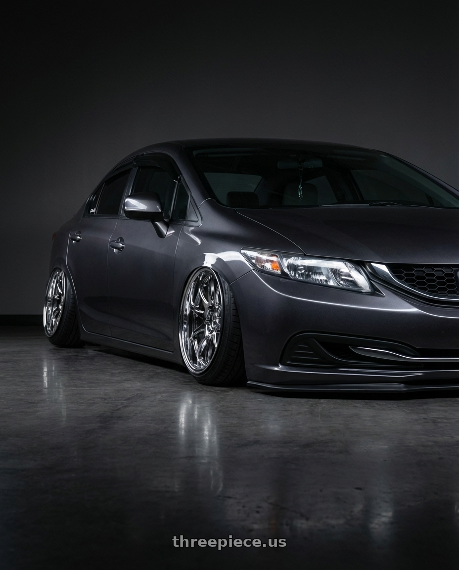2015 honda civic sedan with Aodhan DS02 5x114.3 18x9.5+15 Vacuum Chrome wheels