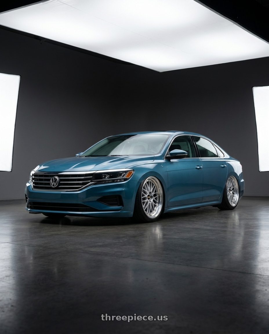 2022 Volkswagen passat b85 3g r line aquamarine blue metallic with BBS LM 5x112 19x9.0+42 Diamond Silver wheels