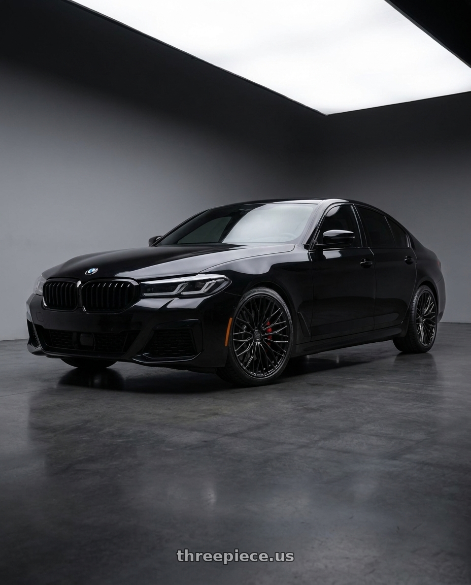 2021 bmw m550i with Brada FR100 5x112 20x9 +45 Satin Black wheels