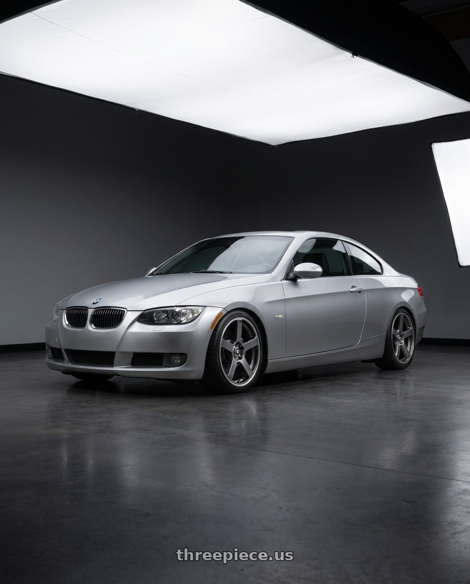 2006 Bmw E92 325I with Motegi MR116 FS5 5X100/5X114.3 18X8 +45 DARK SILVER MACHINED FLANGE wheels