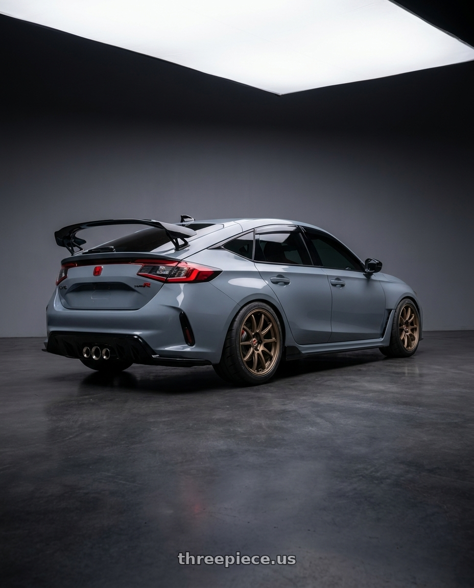 2024 Honda civic type r with Work Emotion D9R wheels rear three quarter view meaty tires