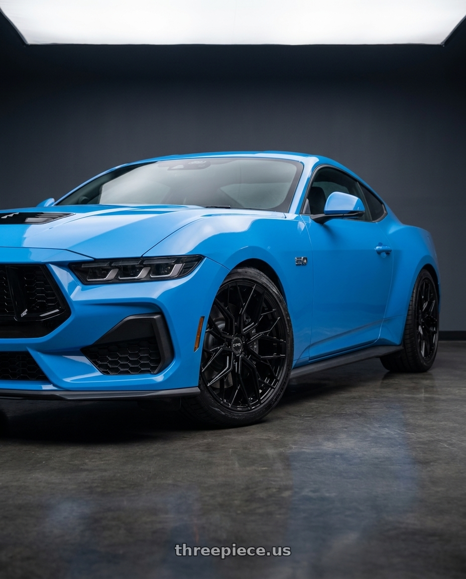 2026 Ford Mustang with F1R FS3 5x114 20x9 +35 Gloss Black wheels