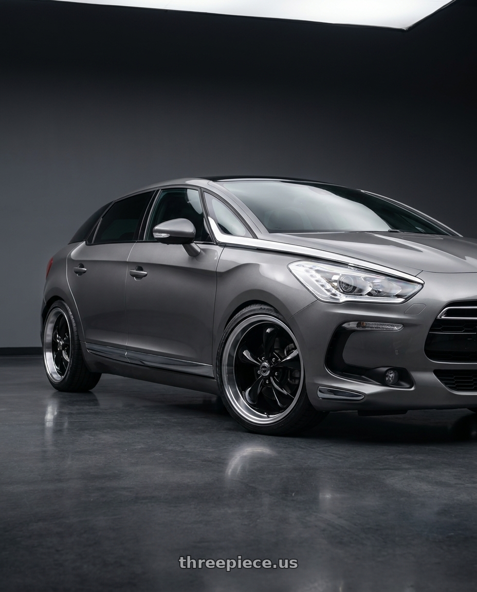 2014 Citroen Ds5 with American Racing AR105 TORQ THRUST M 5X127 18X8 0 GLOSS BLACK W/ MACHINED LIP wheels