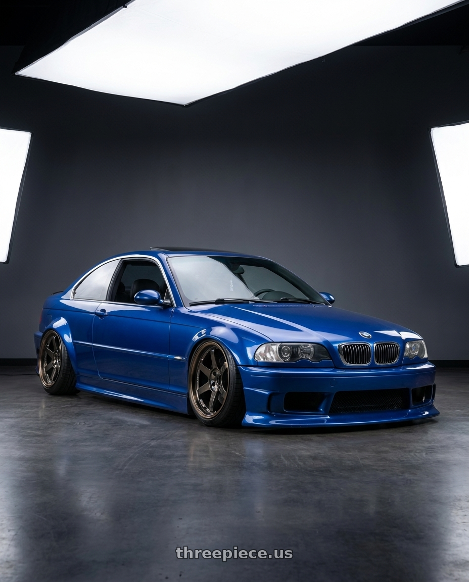 2003 bmw 330i with Volk Racing TE37SL 5x114.3 19x10.5+12 Pressed Double Black wheels