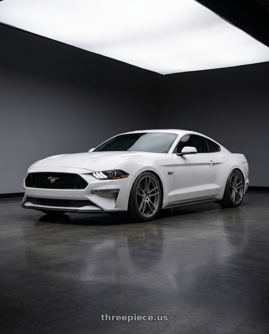 2021 Ford Mustang GT with American Racing AR941 MACH FIVE 5X114.3 19X9 +30 GRAPHITE wheels