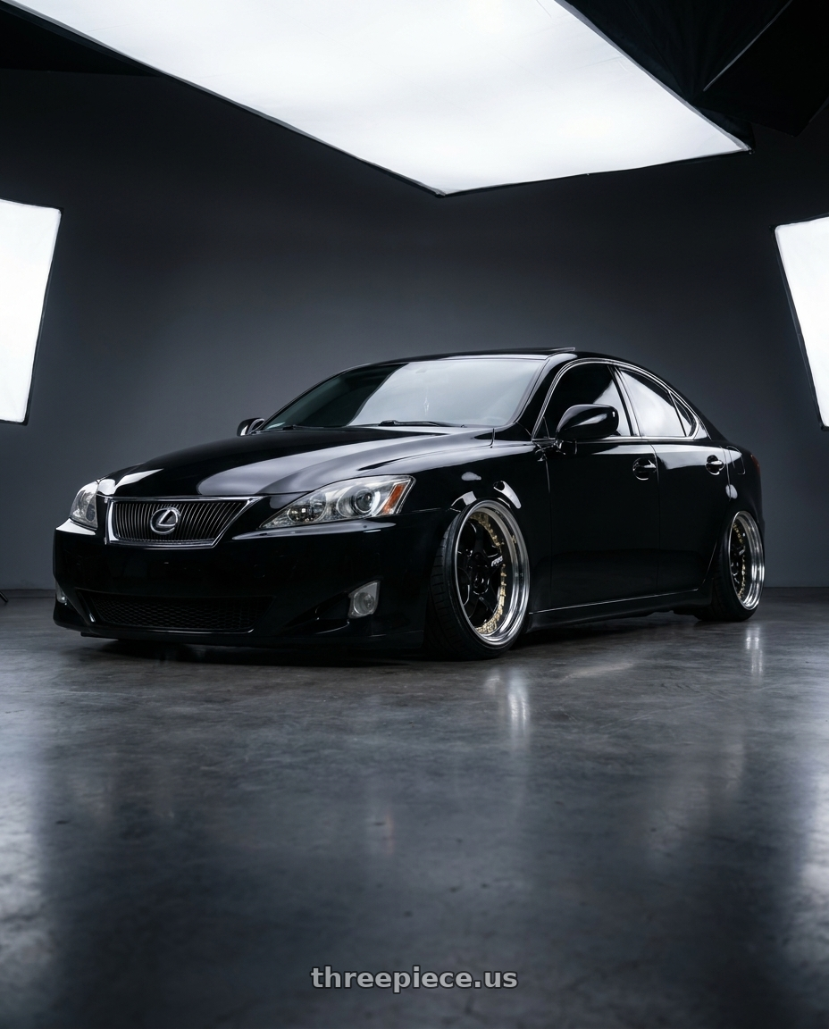 2007 Lexus is 250 with Work Meister S1 3P 5x114.3 18x10+42 L Disk Black wheels
