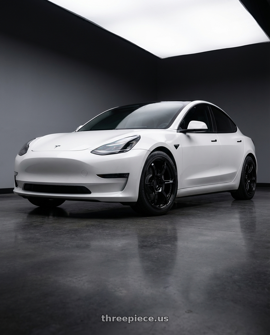 2023 Tesla Model 3 with Advan RGIII 5x114.3 19x8.5+38 Gloss Black wheels