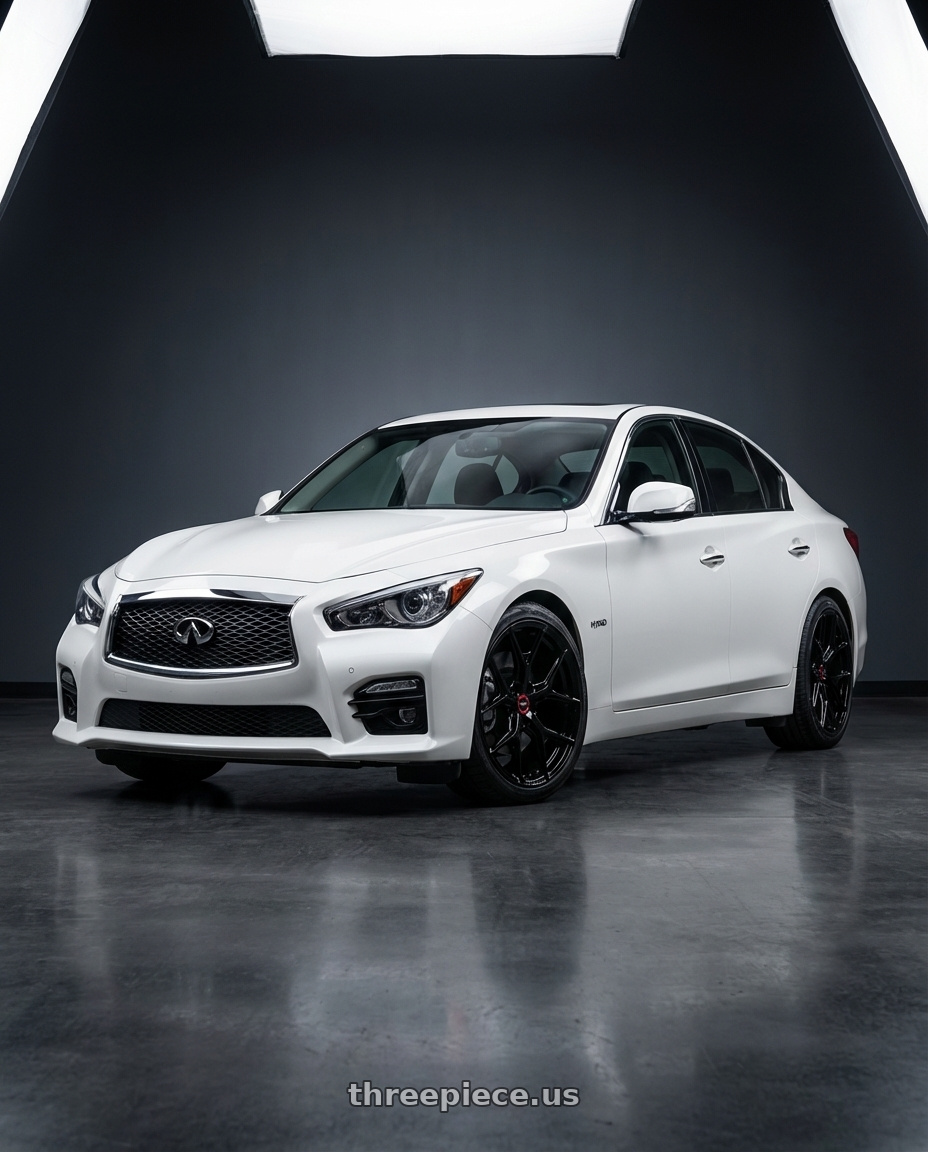 2020 Infiniti Q50 with Vossen HF-5 19x8.5 / 5x114.3 / ET32 / Flat Face / 73.1 - Gloss Black Wheel - HF5-9N60 wheels