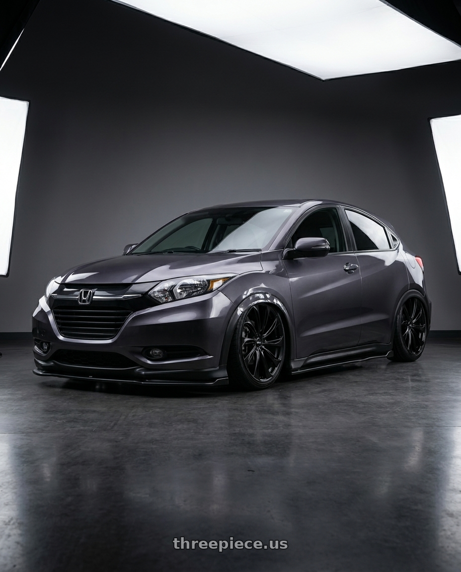 2015 Honda vezel ru1 with ECLIPSE 106 5X114.3 22x8.5 +38 FULL SATIN BLACK wheels