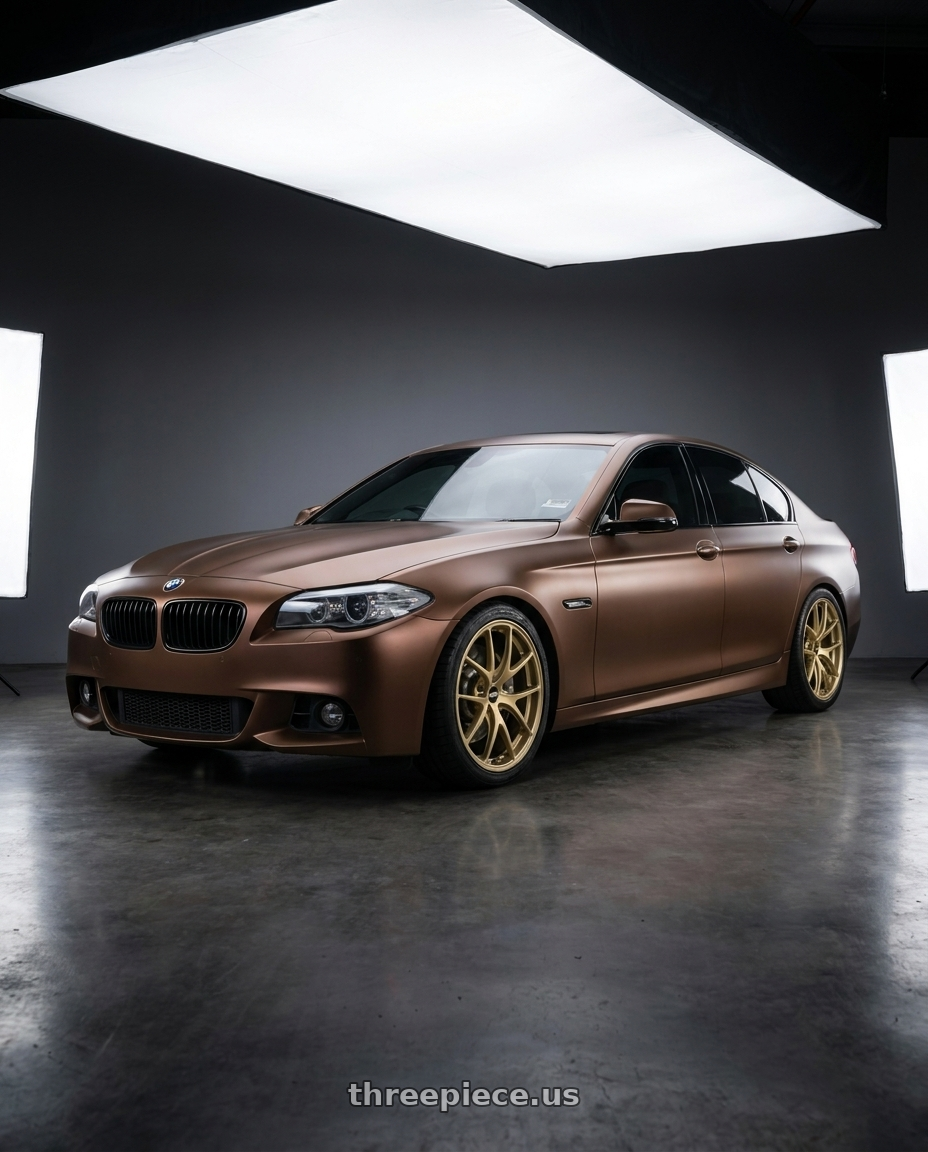 2018 bmw f10 with BBS RI-A 5x130 19x10.5 +43 Gold wheels