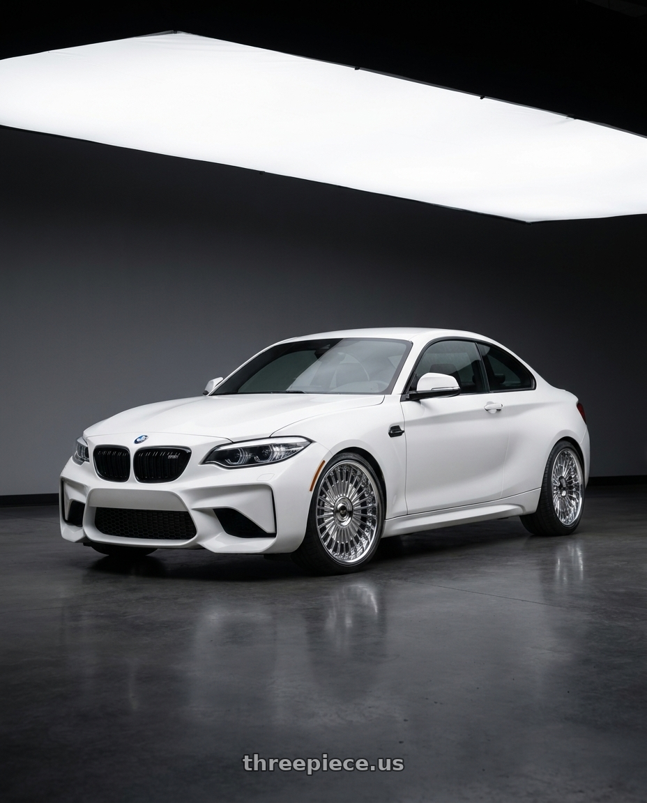 2018 BMW M2 with Work Emitz Chrome 5x120 19x9.5 +38 wheels