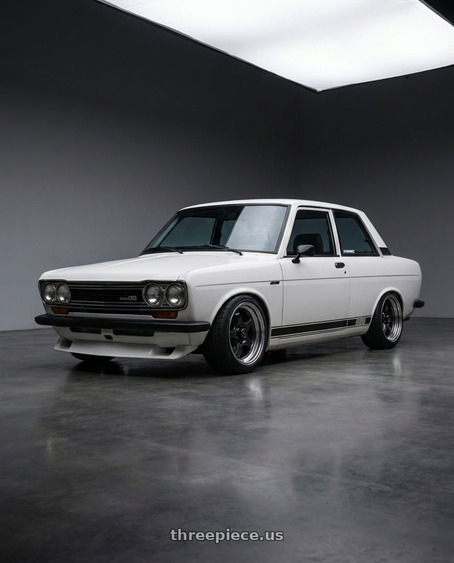 1973 datsun 510 with Work Meister S1 2P 4x114.3 15x7+22 O Disk Black wheels