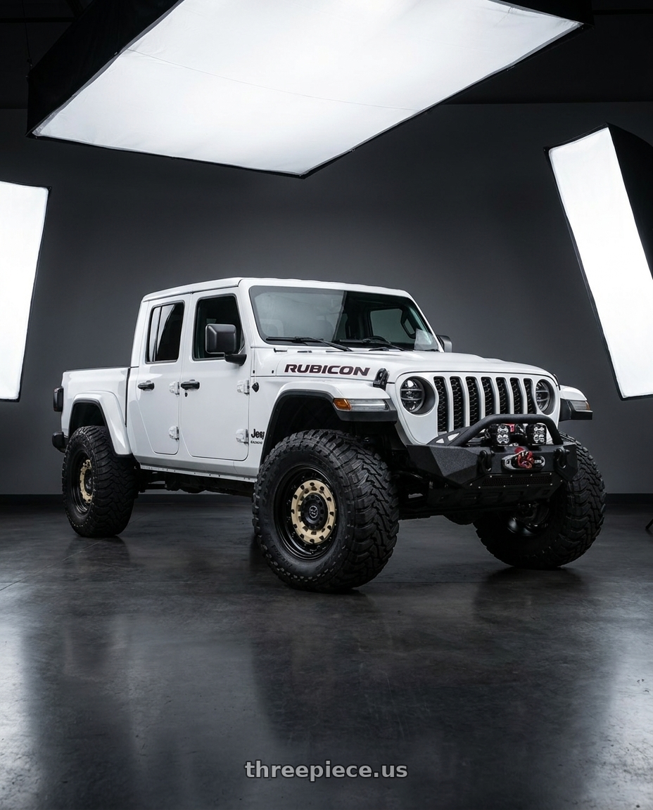 2021 Jeep Gladiator Sport fitted with Black Rhino ARSENAL 5X127/5X139.7 20X9.5 -18 SAND ON BLACK $500 wheels