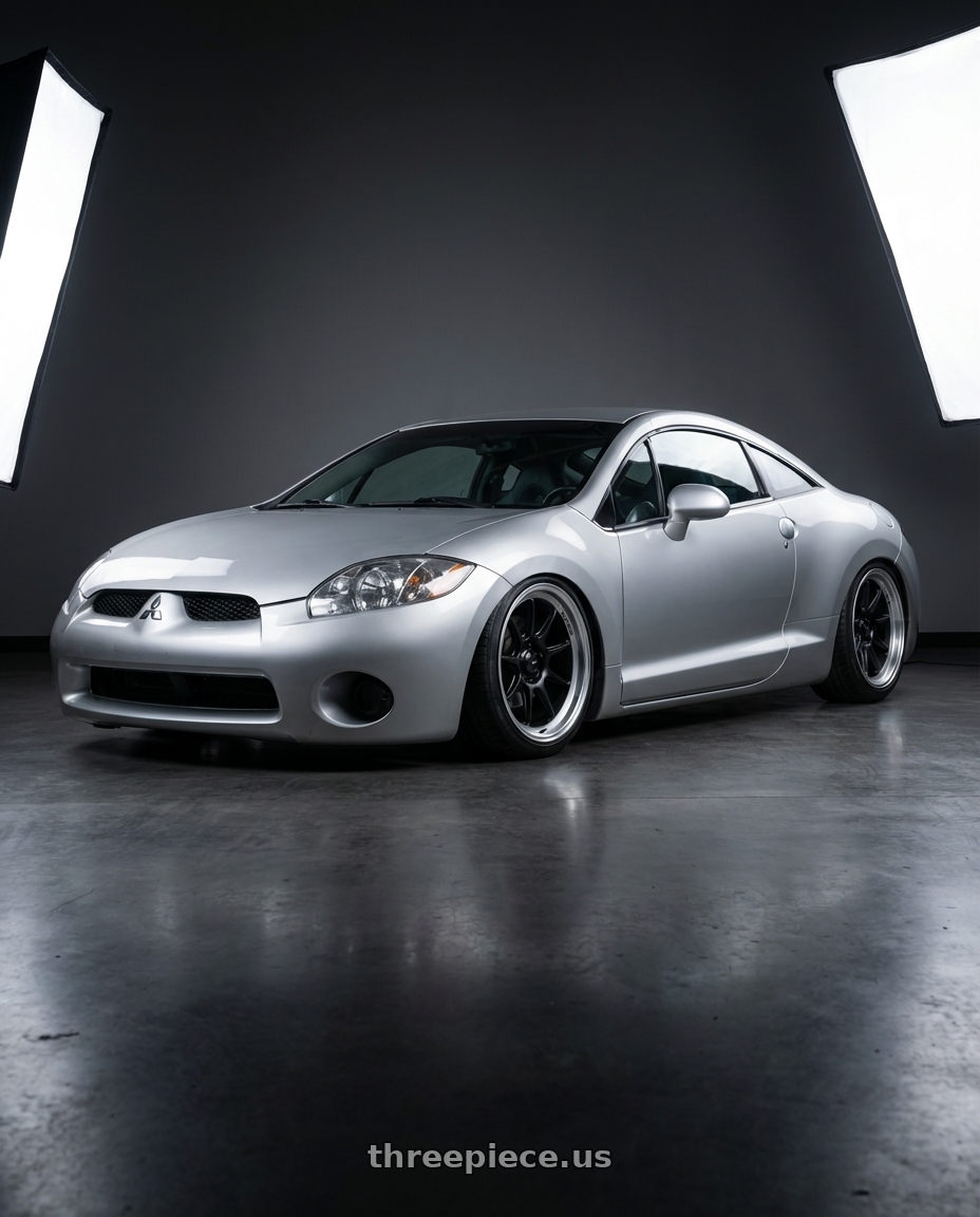 2010 Mitsubishi Eclipse with Konig Countergram 5x114.3 19x9.5+35 Matte Black / Matte Machined Lip wheels