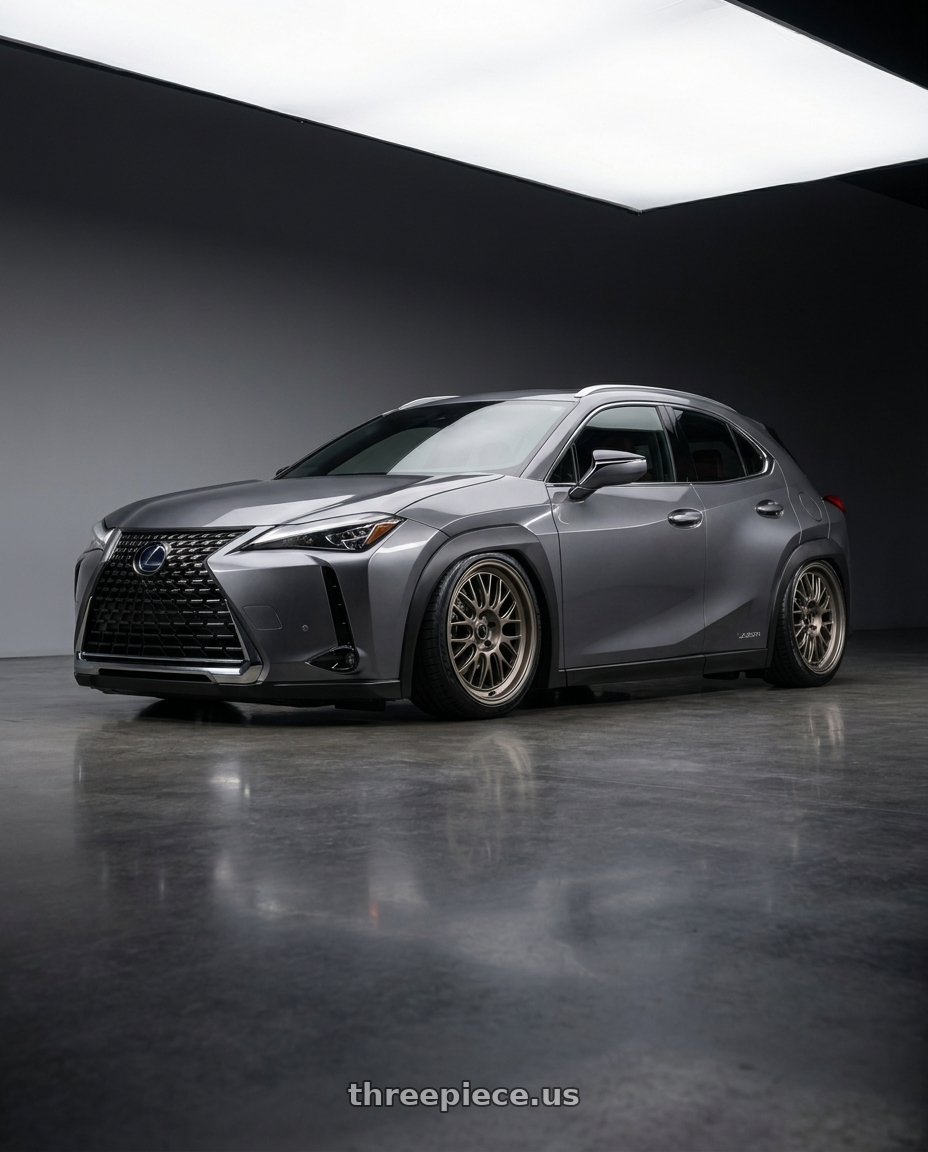 2019 Lexus Ux250H with fifteen52 HOLESHOT 5x112 19x8.5 +45 MAGNESIUM GREY (SATIN BRONZE) wheels