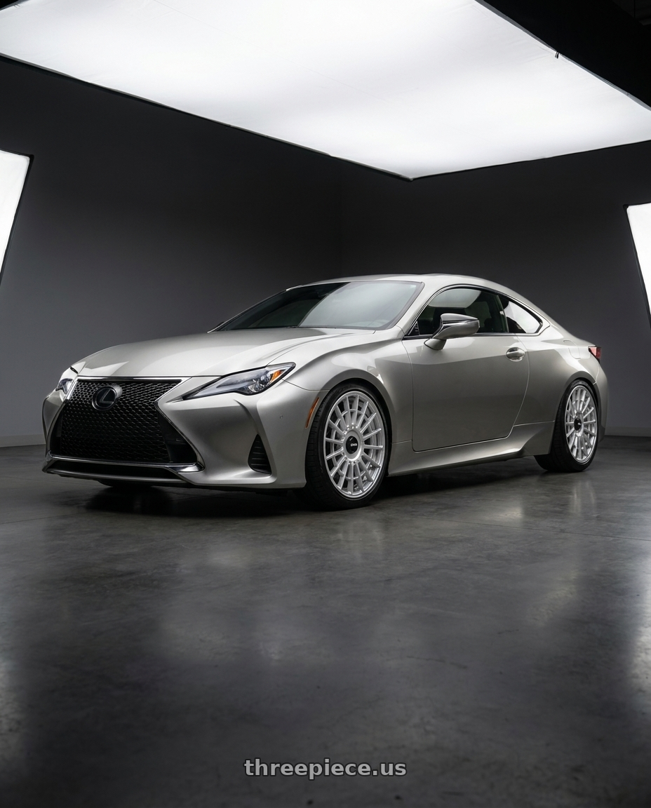 2020 lexus rc300 with Rotiform 1PC R143 LAS-R 5X114.3/5X120 20X8.5 +35 GLOSS SILVER wheels