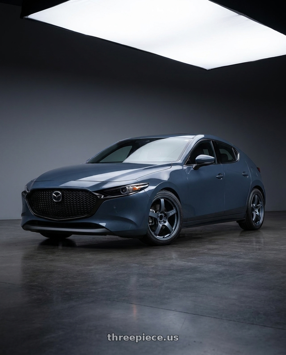 2023 Mazda Mazda3 Turbo with Gram Lights 57CR 5x114.3 18x9.5+22 Gunblue II wheels