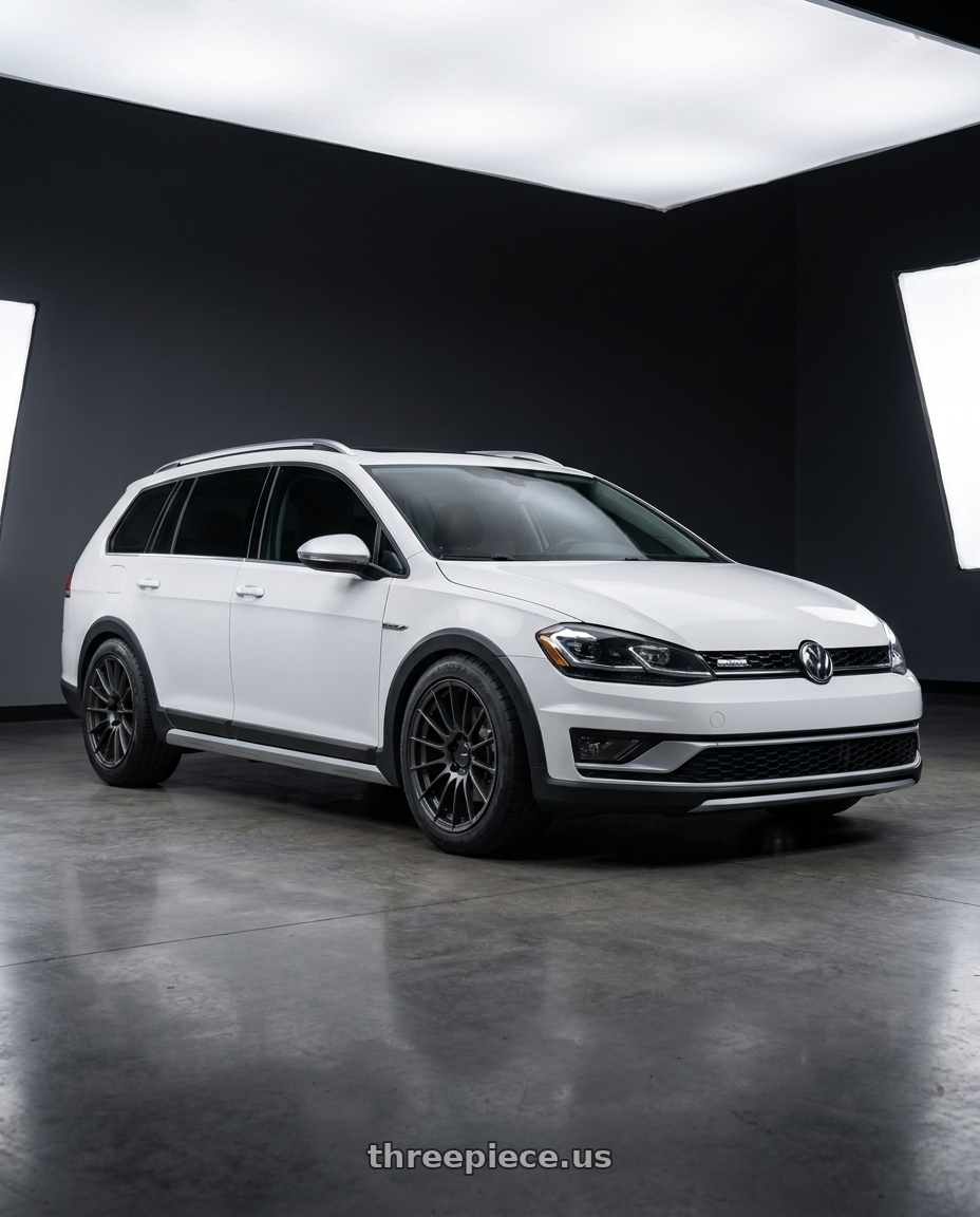 2018 VW alltrack with Enkei RS05-RR 5x100 18x8.5+42 Matte Gunmetal wheels