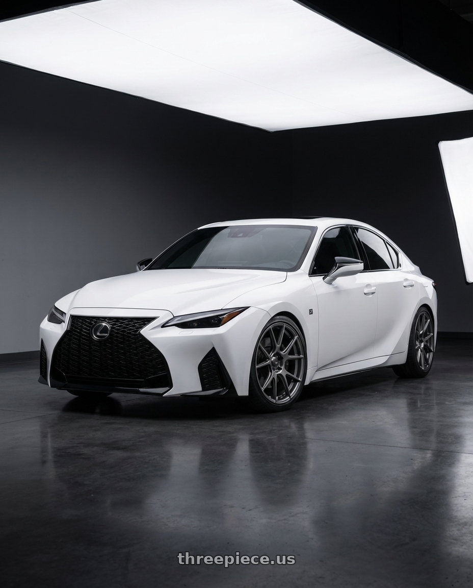 2018 Lexus IS 350 F Sport with Konig Ampliform 5x114.3 19x8.5+30 Dark Metallic Graphite wheels