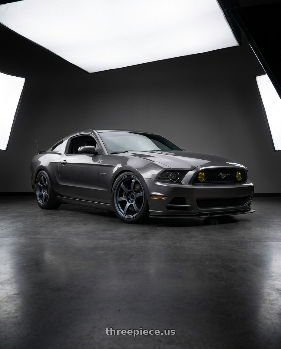 2014 Ford Mustang GT with Gram Lights 57DR 5x114.3 19x9.5+35 Gunblue II wheels