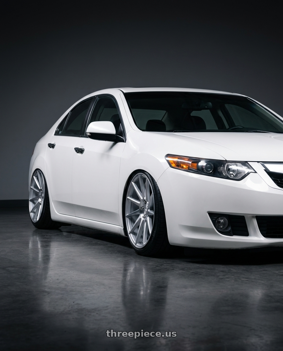 2013 Acura TSX with Niche 1PC M112 SURGE 5X114.3 19X8.5 +35 GLOSS SILVER MACHINED wheels