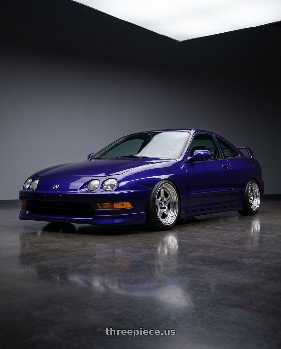 1998 acura integra with Work Meister Cr01 4x100 16x6.5+39 O Disk Bright Buff Finish wheels