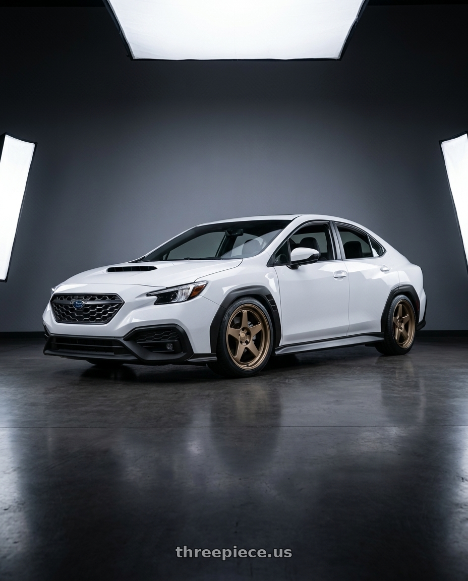 2026 subaru wrx ceramic whife with Kansei K12B KNP 5x114.3 18x9 35 Bronze wheels