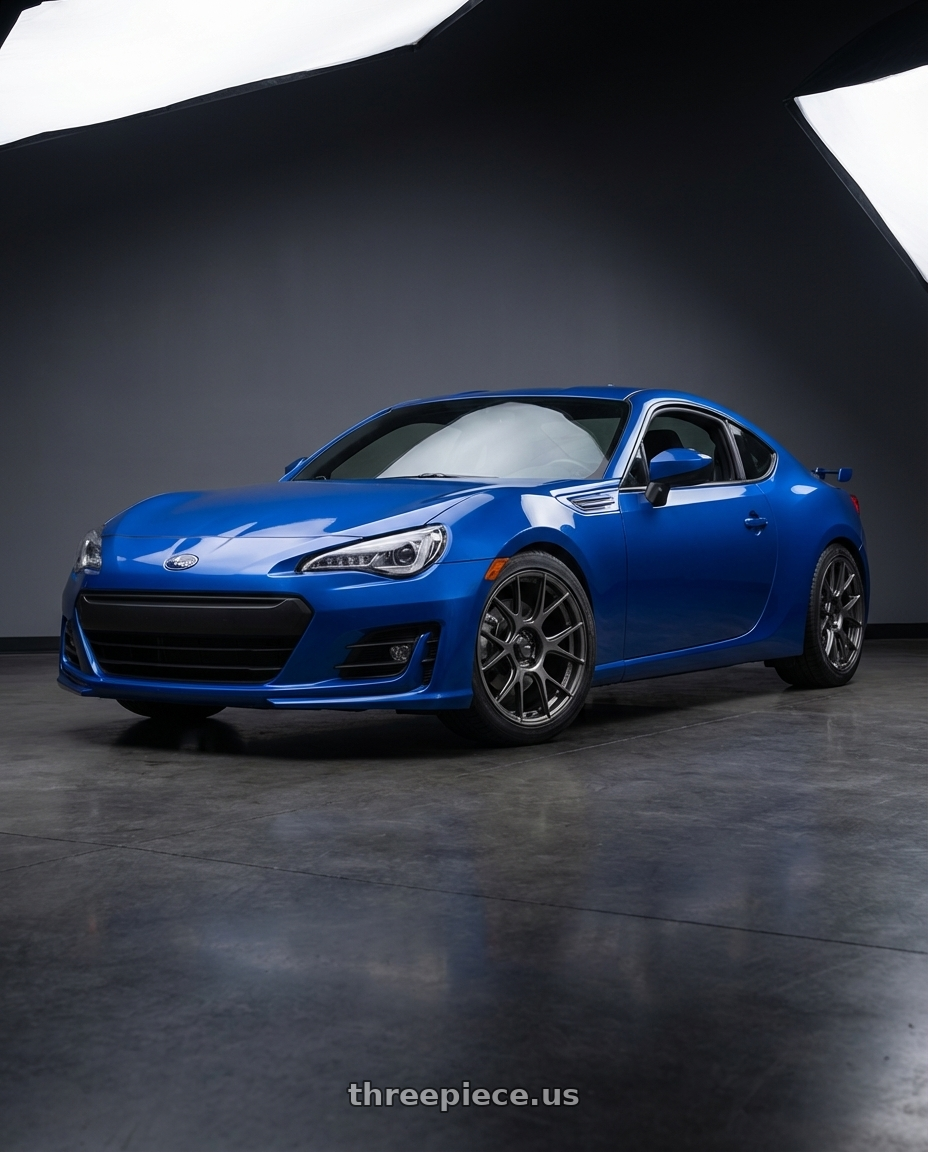 2017 Subaru BRZ with Konig Ampliform 5x100 17x8+40 Dark Metallic Graphite wheels