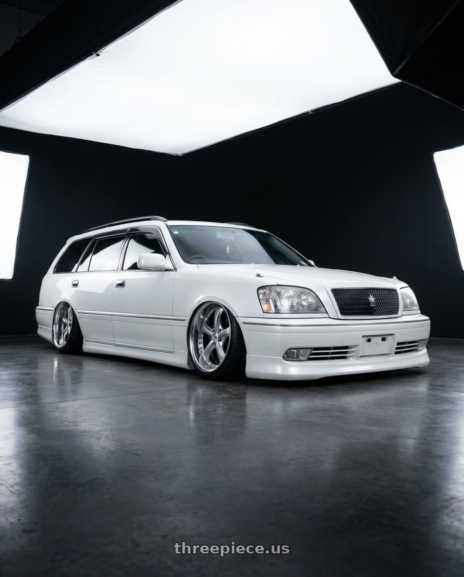 2003 toyota crown estate with Work Wheels VS-KF 5x114.3 18x9.5-29 Light Grey Silver L Disk FULL REVERSE wheels