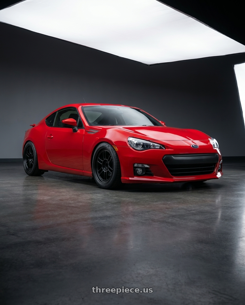 2013 subaru brz with Enkei RPF1 5x100 17x9+35 Black wheels