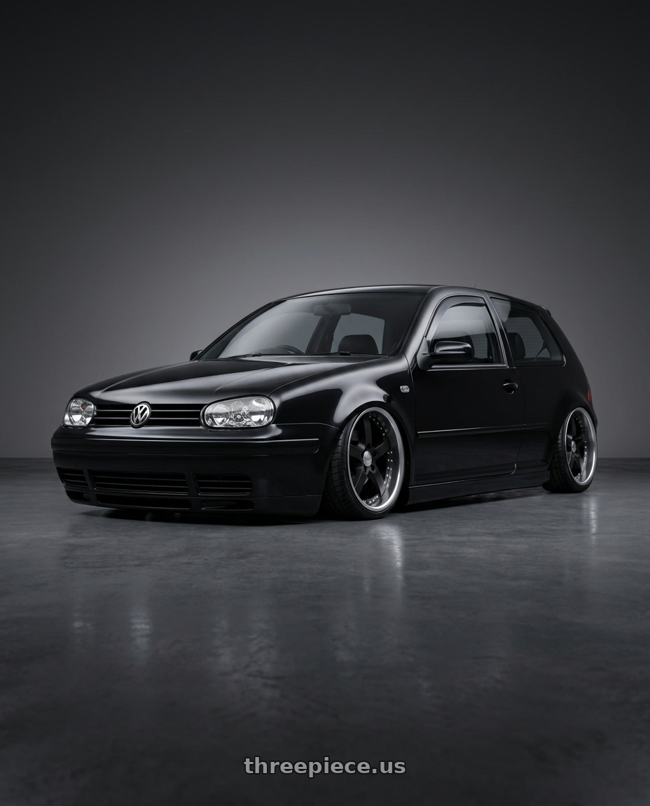 2005 VW GTI with Work Equip E05 5x108 19x10.5+-15 r disk Black Anodized wheels