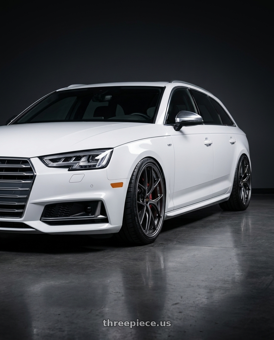 2016 audi s4 avant white with BBS RI-D 5x108 19x10.5 +35 Diamond Black wheels