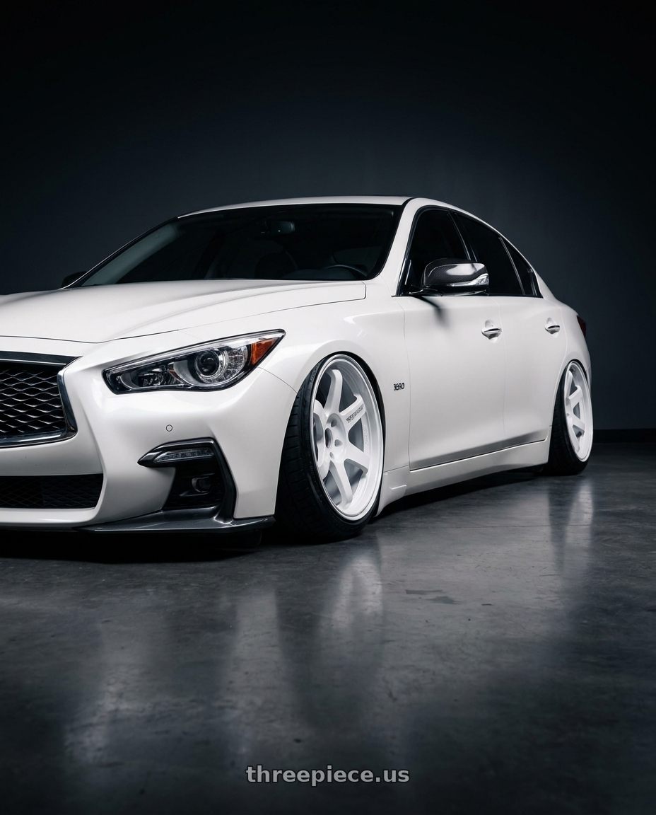 2017 Infiniti Q50 with Volk Racing TE37 ULTRA M-SPEC 5x114.3 20x10 +30 DASH WHITE wheels