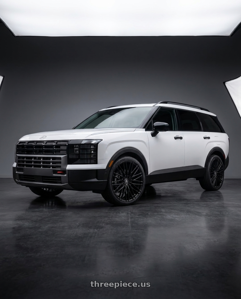 2026 Hyundai Palisade with MV Forged MVF2 Blank 22x9 BLANK Satin Black wheels