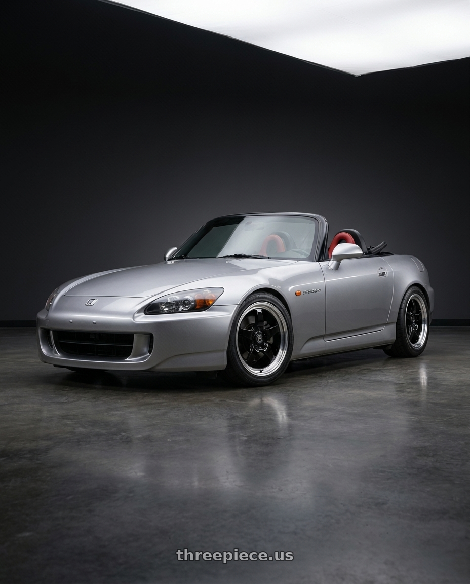 2009 Honda S2000 with Forgestar D5 Drag 5x114.3 17x10 +50 Gloss Black Machined wheels