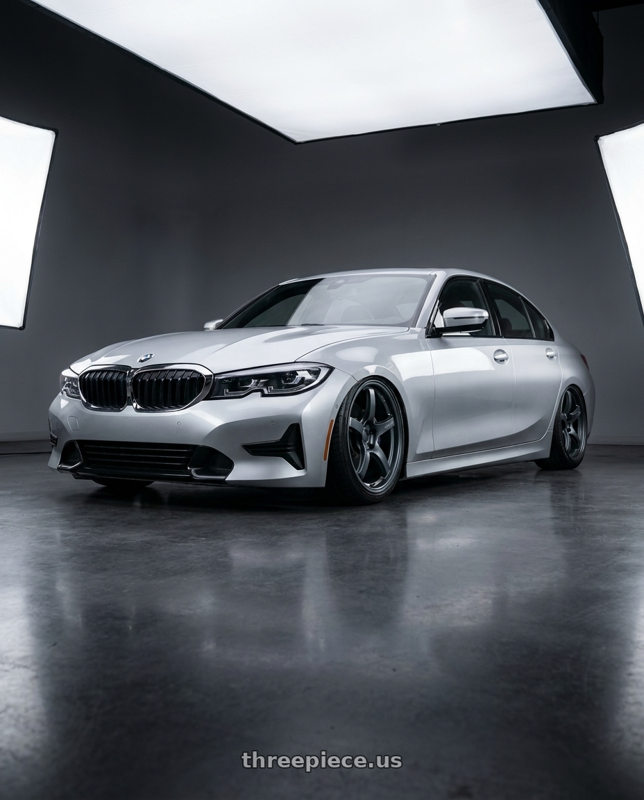 2023 BMW 3 Series G20 with Gram Lights 57CR 5x112 19x10.5+35 Gunblue II wheels