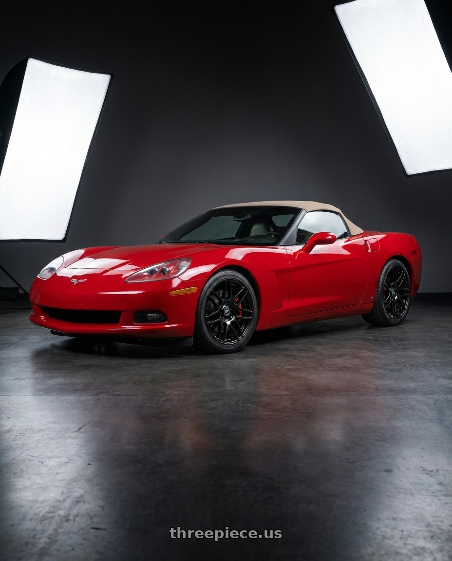 2009 Chevrolet corvette with Forgestar F14 5x120.65 19x9.5 +50 Gloss Black wheels
