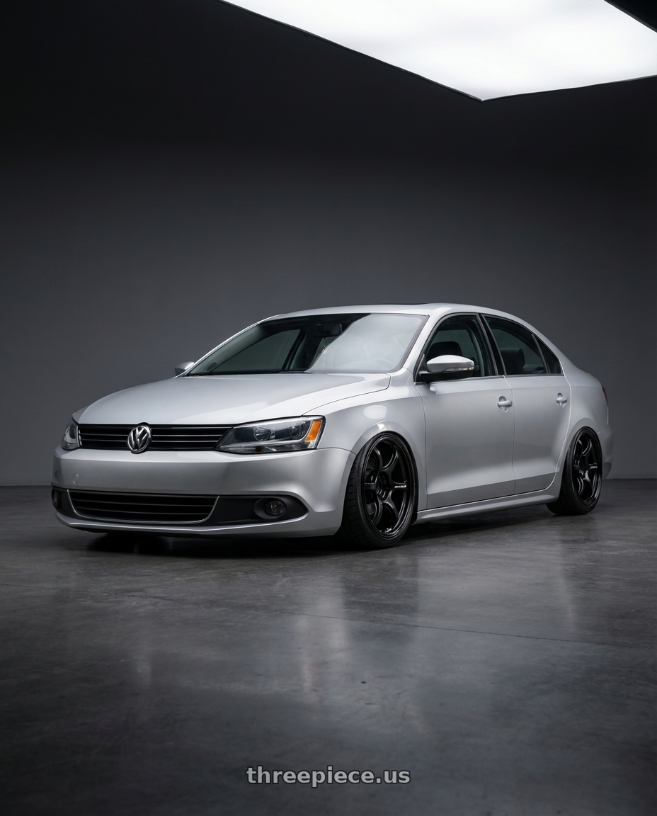 2016 Volkswagen Jetta GLI MK6 with Advan Racing RG-D2 5x112 18x8.0 +48 SEMI GLOSS BLACK wheels