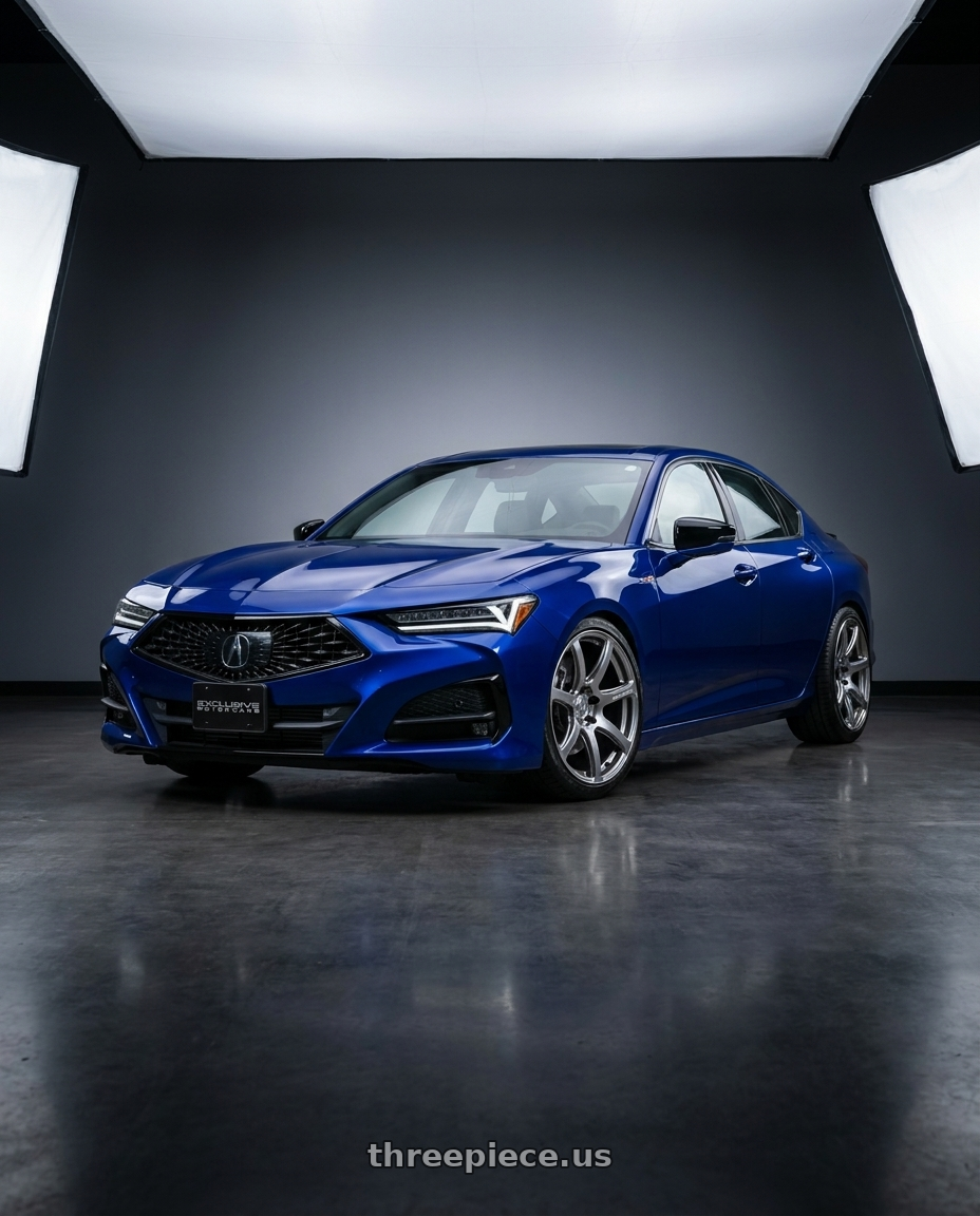 2021 Acura tlx with Work Emotion T7r 5x100 19x9.5 +38 Gt Silver wheels