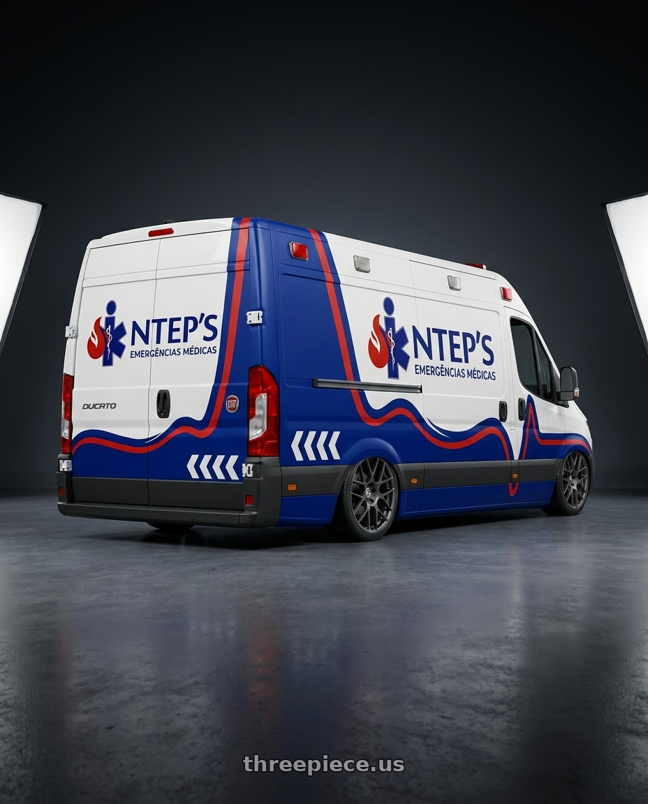 Fiat Ducato Minibus Teto Alto 2.8 8v JTD 2007 with TSW NURBURGRING 5X114.3 17X7.5 +45 MATTE GUNMETAL wheels rear three quarter view square tires