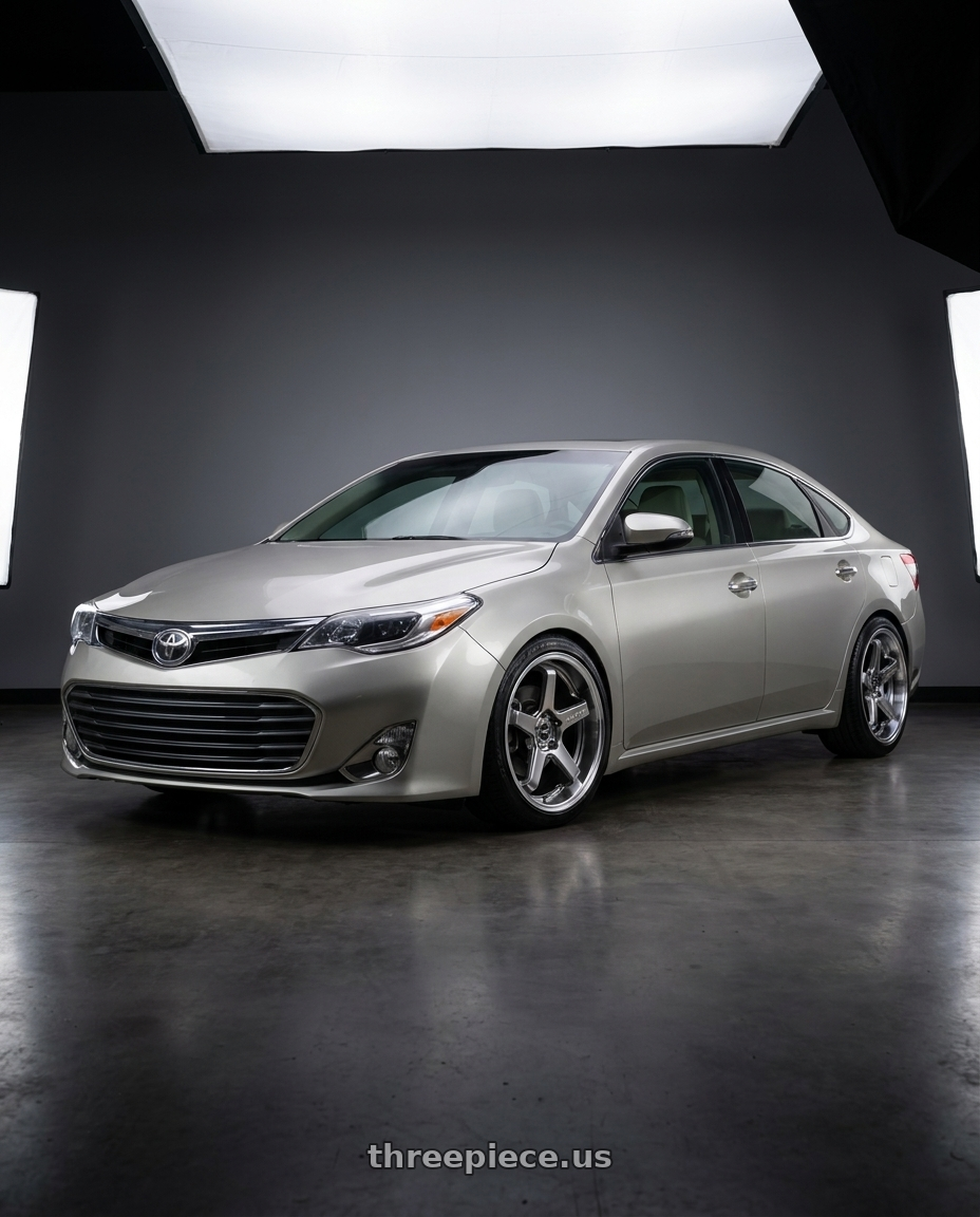 2013 toyota avalon with F1R FC5 5x114 18x9.5 +38 Hyper Black/Polish Lip wheels