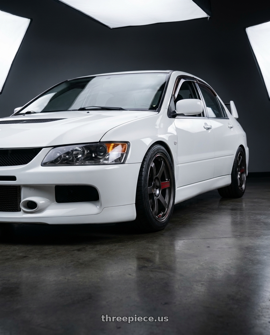2006 mitsubishi evo  with Volk Racing TE37 Saga SL 5x114.3 18x9.5+22 Pressed Graphite wheels